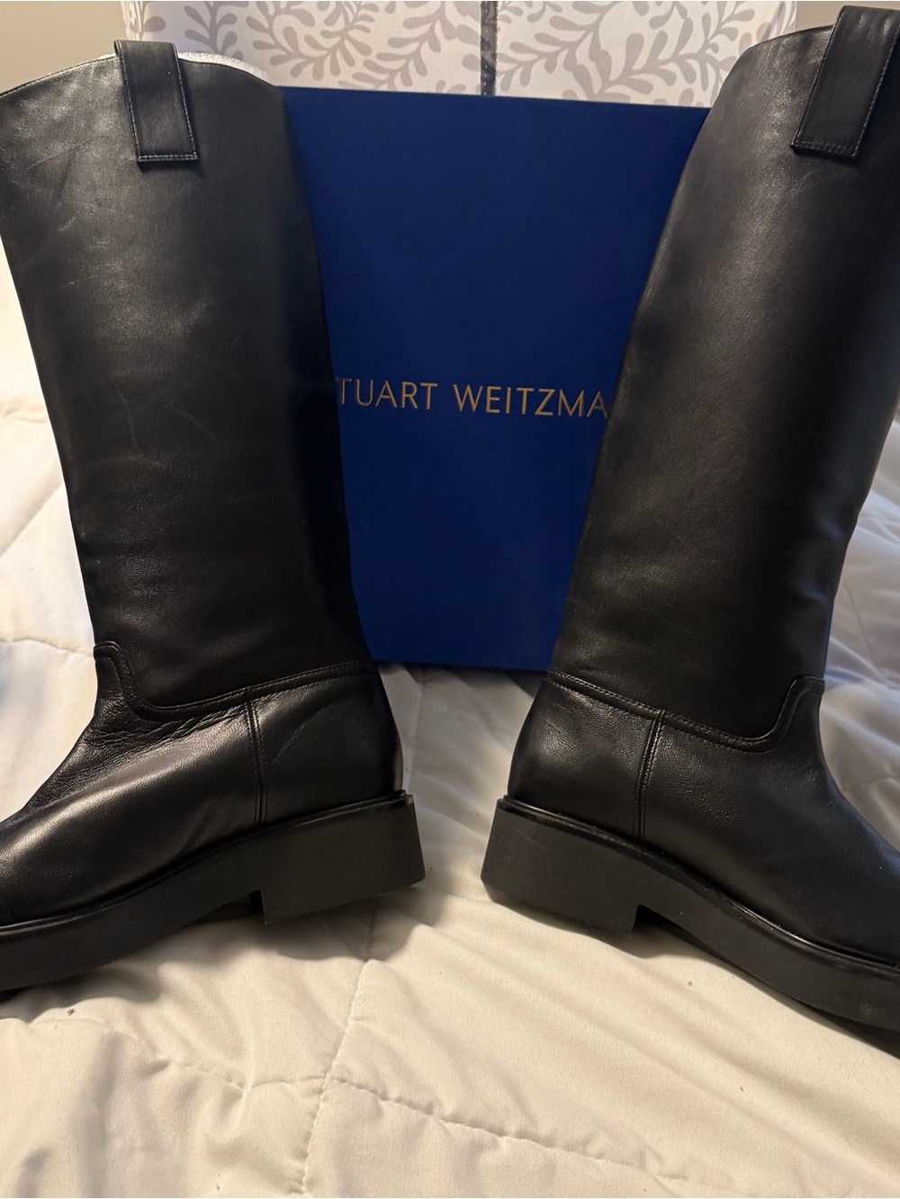 Stuart Weitzman Black Leather Knee-High Boots